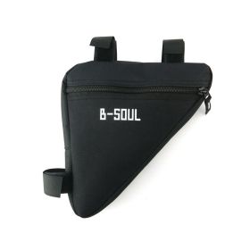 Saddle bag riding bicycle mountain bike bag triangle tool kit upper tube beam bag bicycle equipment accessories (Color: black)